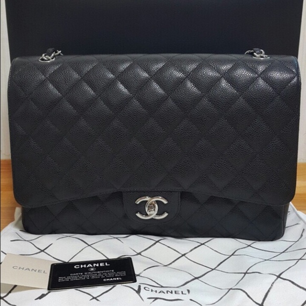 Chanel Maxi Caviar Double Flap Bag jumbo